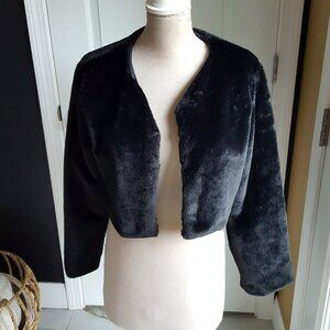NWOT! EILLY BAZAR FAUX FUR BOLERO JACKET SZ L